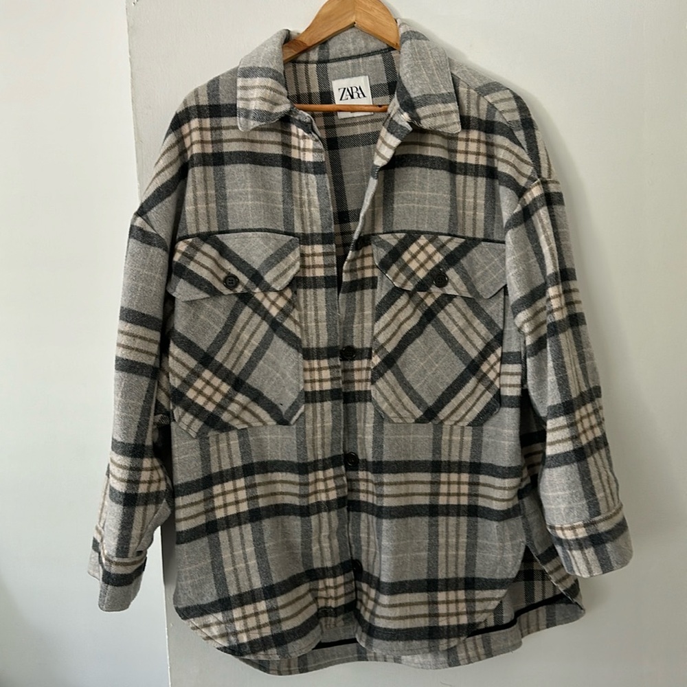 Zara Women’s Plaid Shirt Jacket - Size XL *preloved*